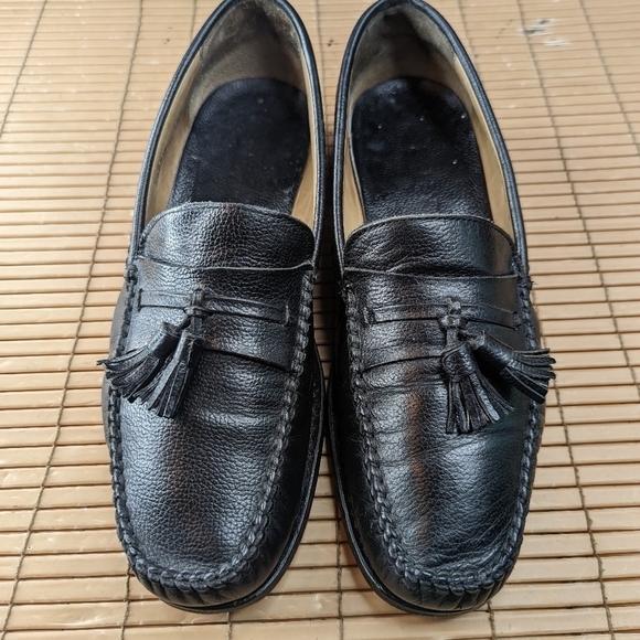 Bally Mens Leather Tassel Slip On Loafer Shoes Black leather Size 10.5D.   73.5p main image 6
